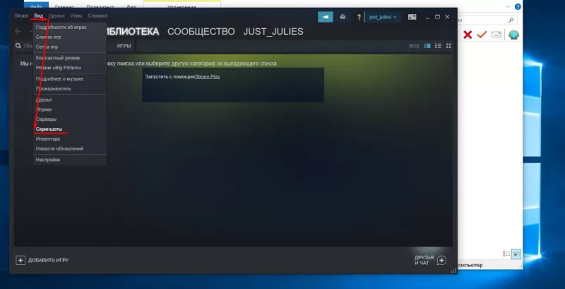 Скриншоты в стим