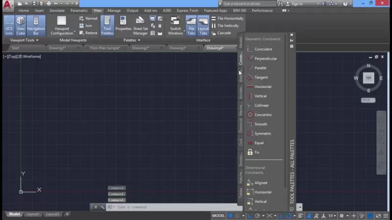 пропала панель инструментов в автокаде
