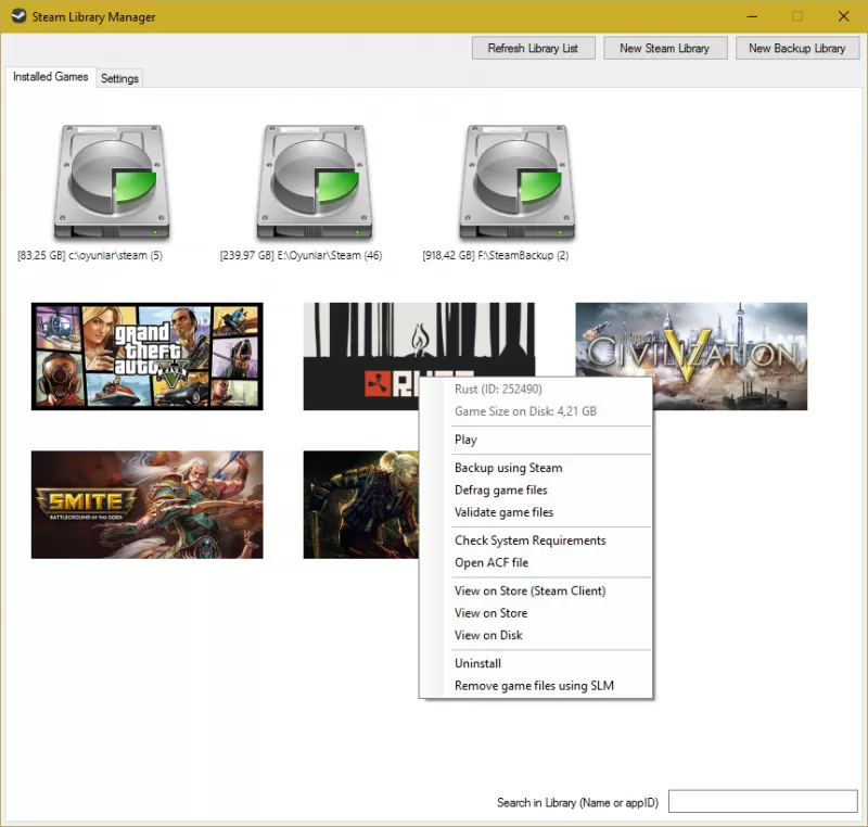 как в стиме переместить игру на другой диск