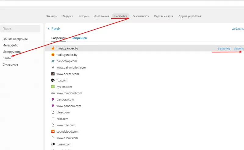 как включить flash player в яндекс браузере