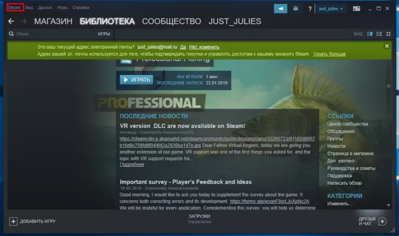 Как включить Steam Guard